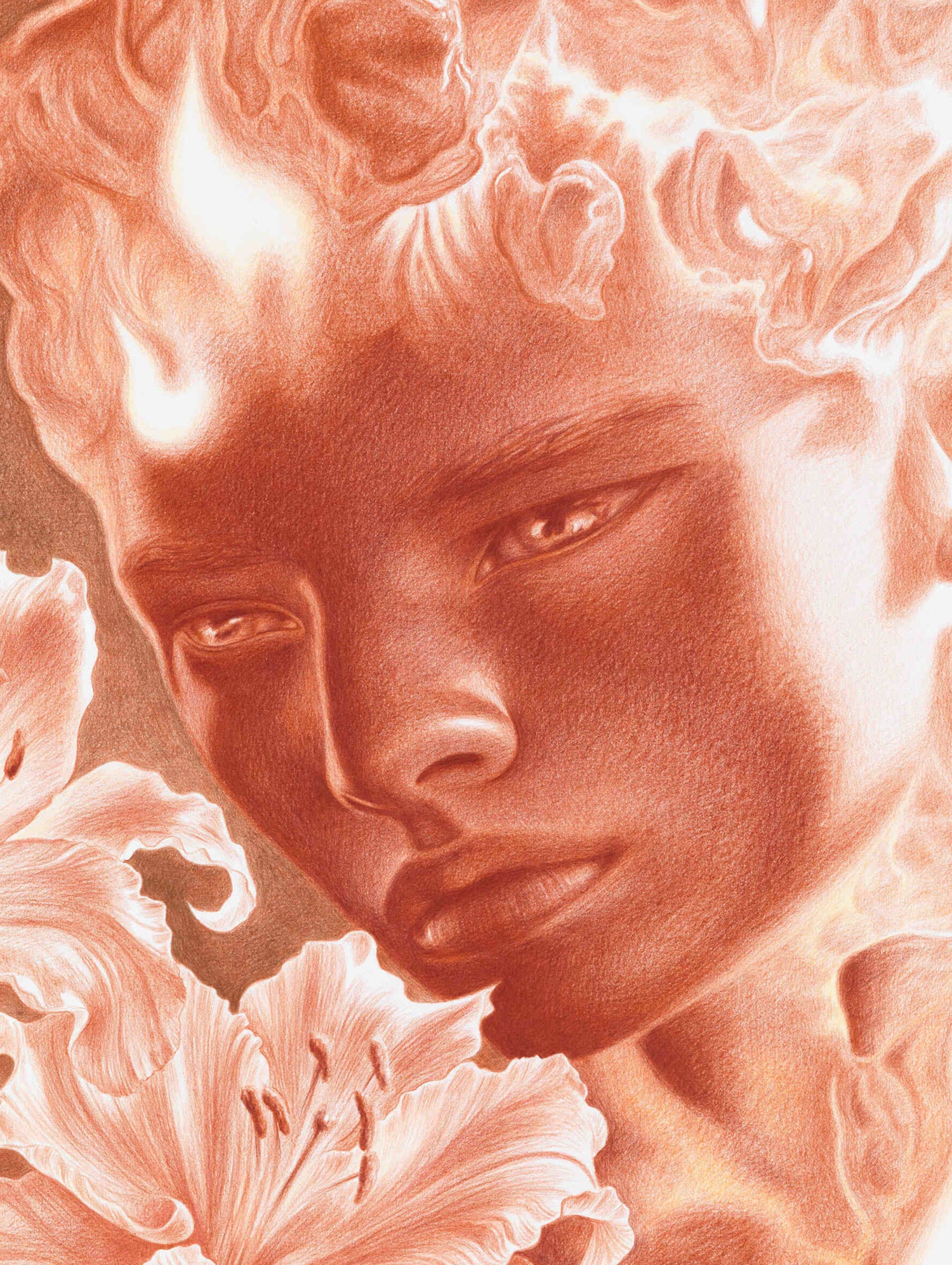 Red pencil drawing by Dennis Scholl