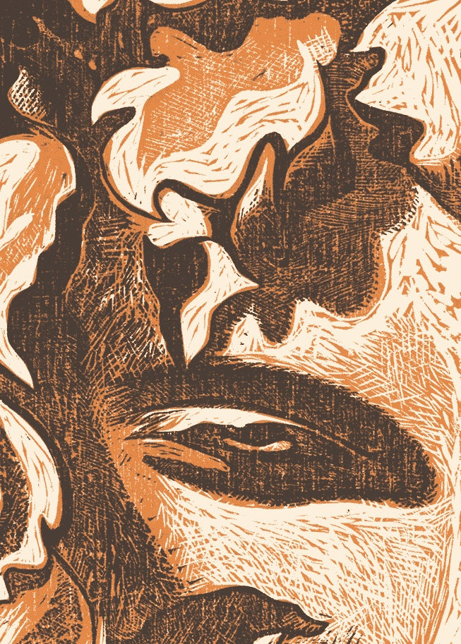 Detail of woodcut by Berlin based artist Dennis Scholl