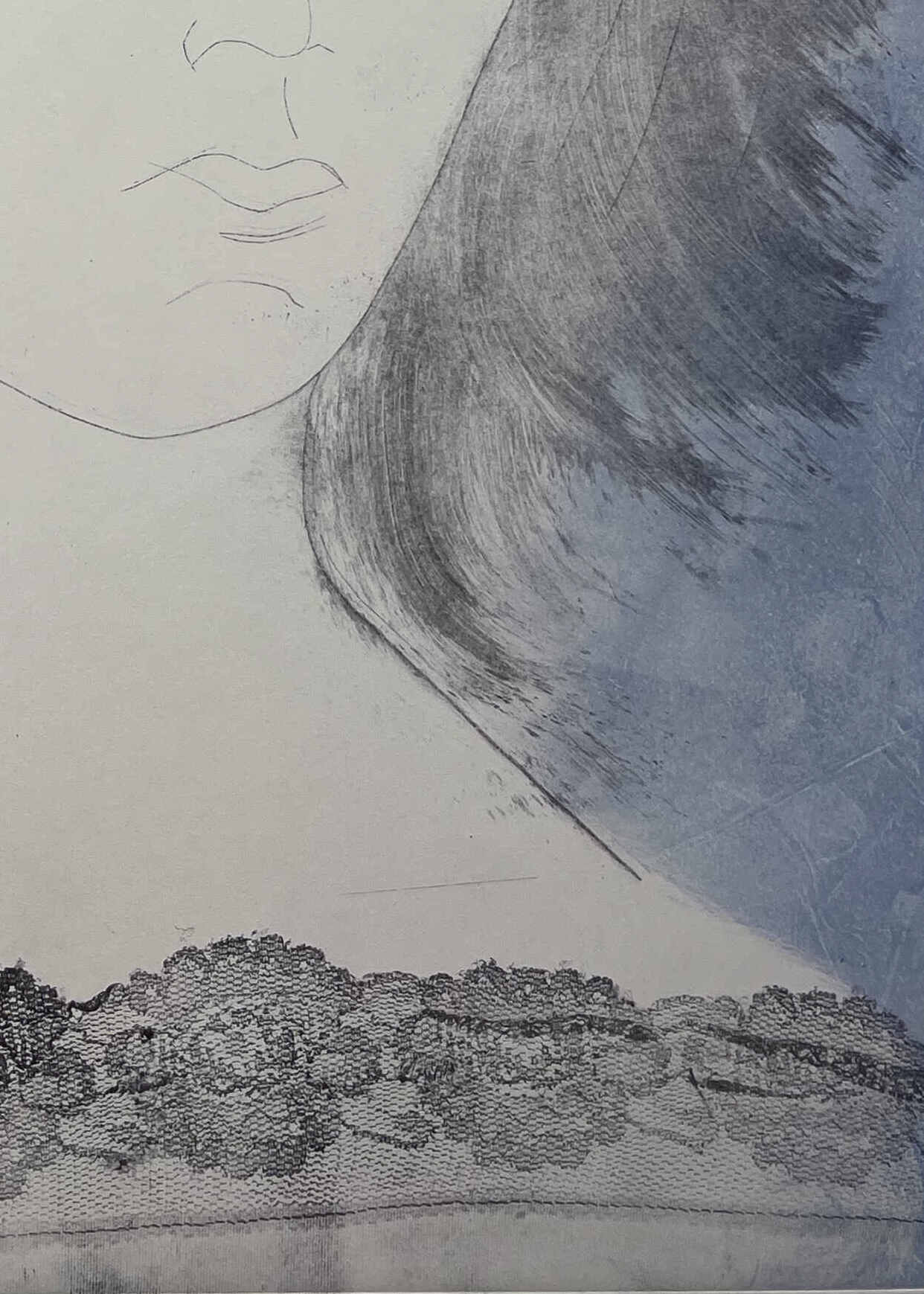 Etching 'Bombastic Side Eye Emily' by Donna Volta Newmen