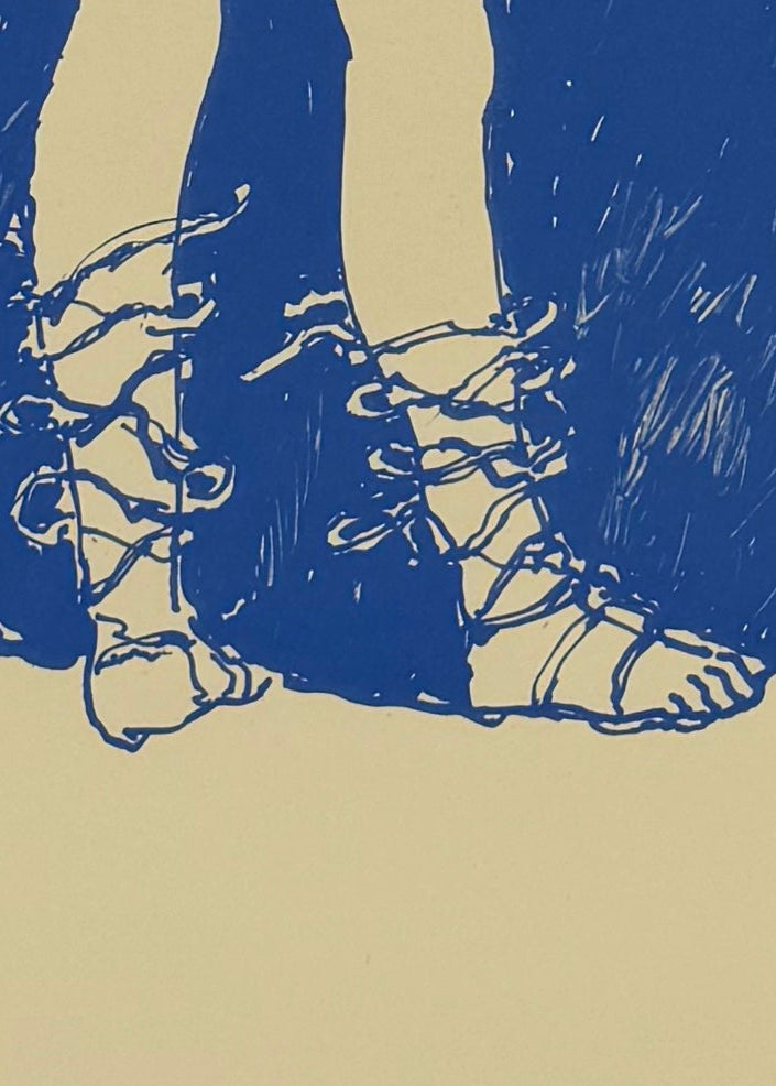 Detail of Peter Böhnisch's print, two feed in Roman sandals