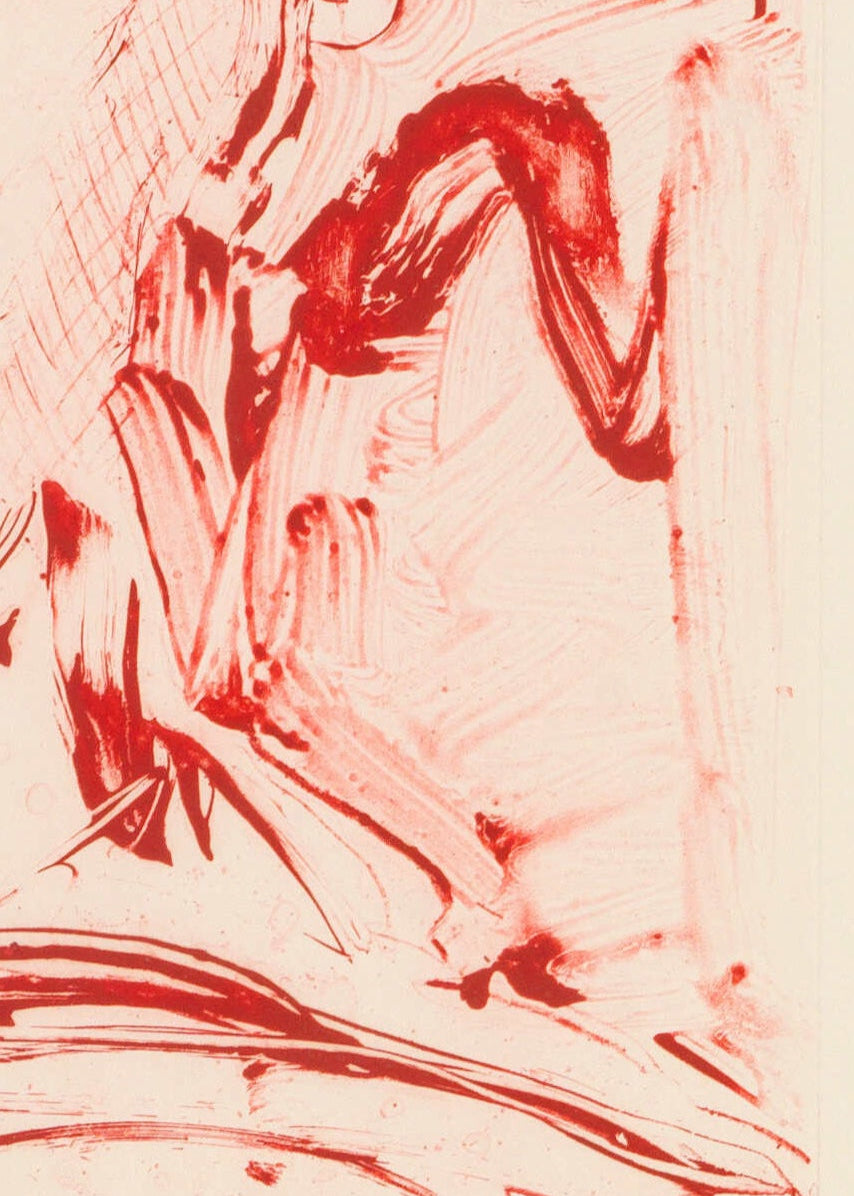 Detail of a print by Thomas Schütte on a light background