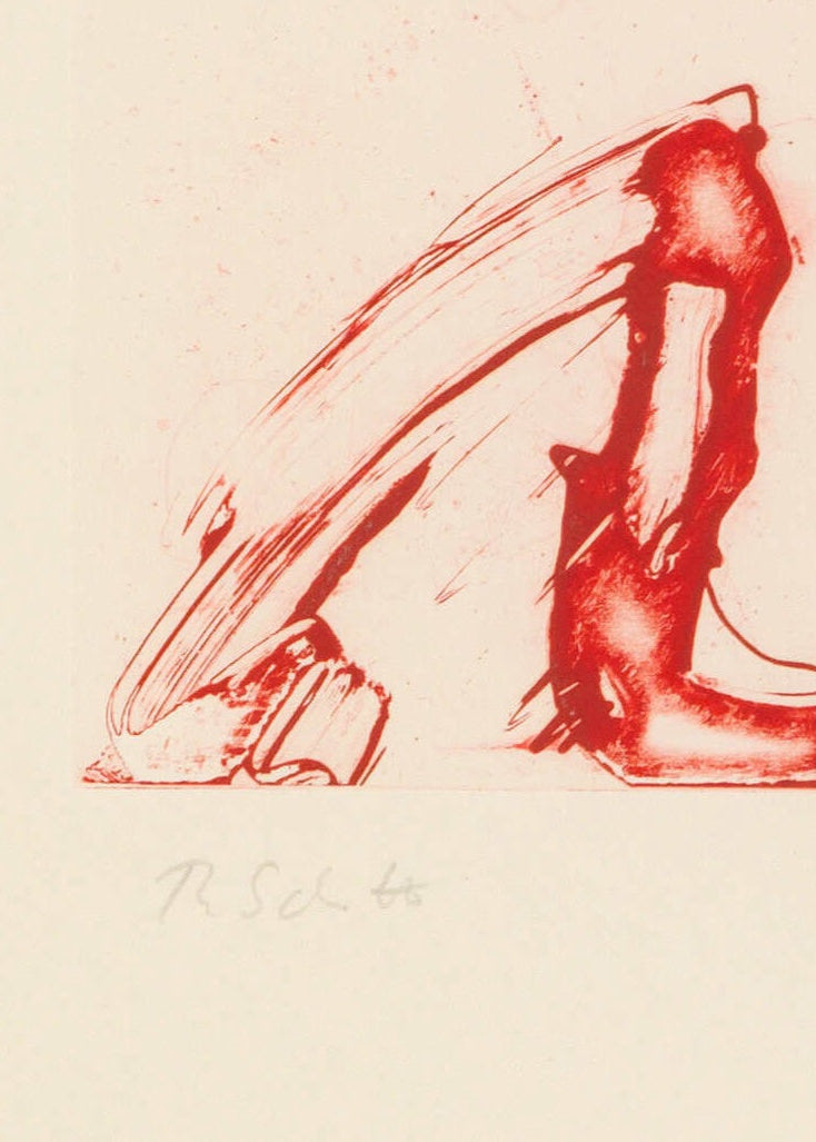 Signature on print by Thomas Schütte on warm paper