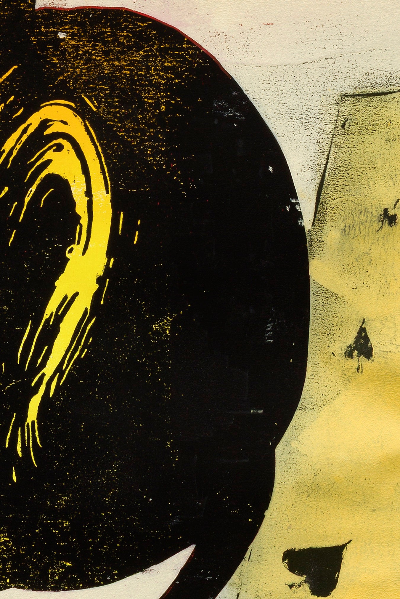 Detail of woodcut with two cats by Julian F. Kirchner