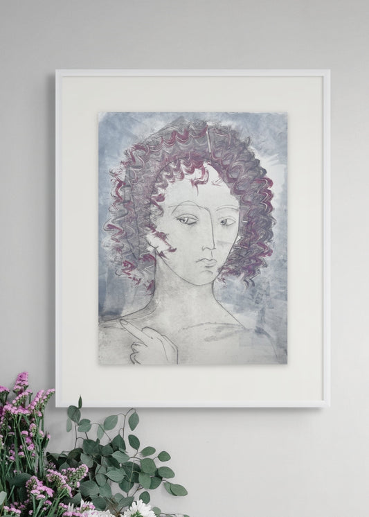 Etching 'Bombastic Side Eye Delphine's Sister' by Donna Volta Newmen