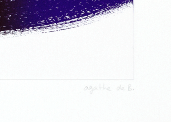 Closeup of signature on print 