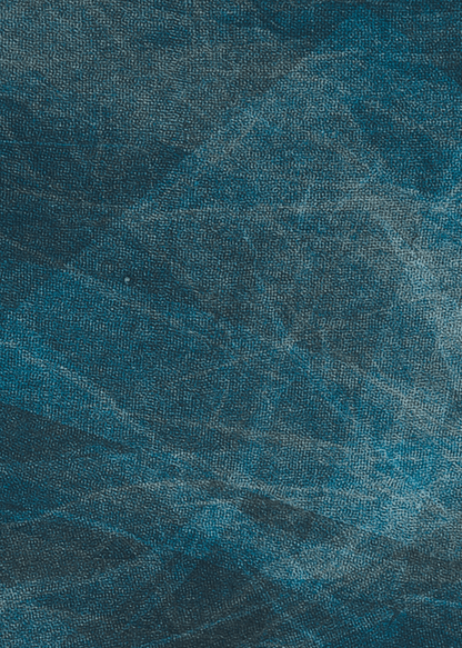 Detail of a textured blue monoprint by Daniel M.E. Schaal