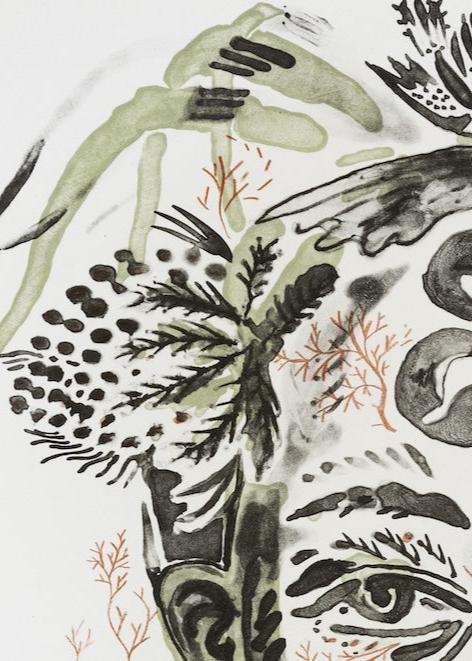 Olaf Hajek Lithograph floral details