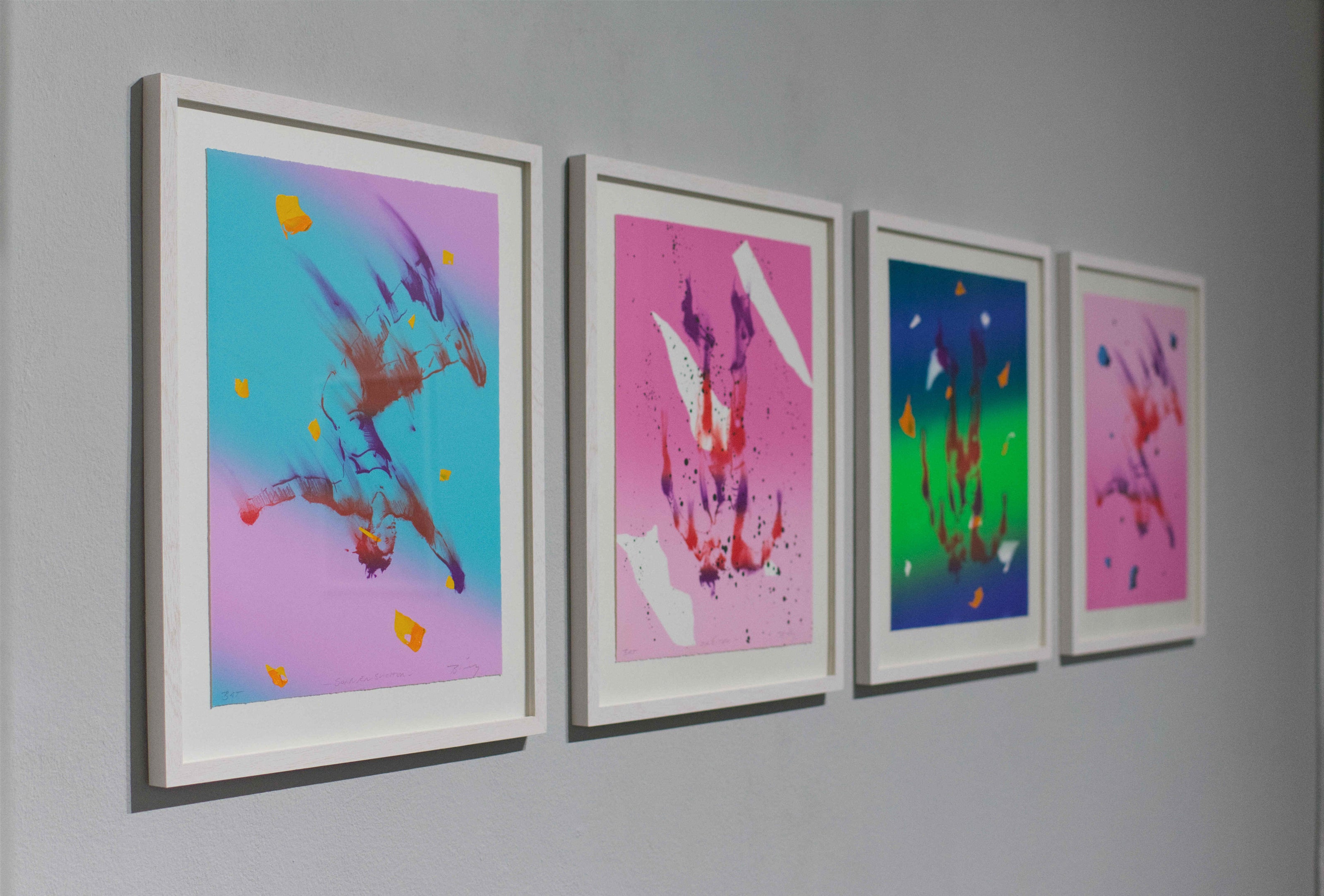 Four colorful prints by Norbert Bisky