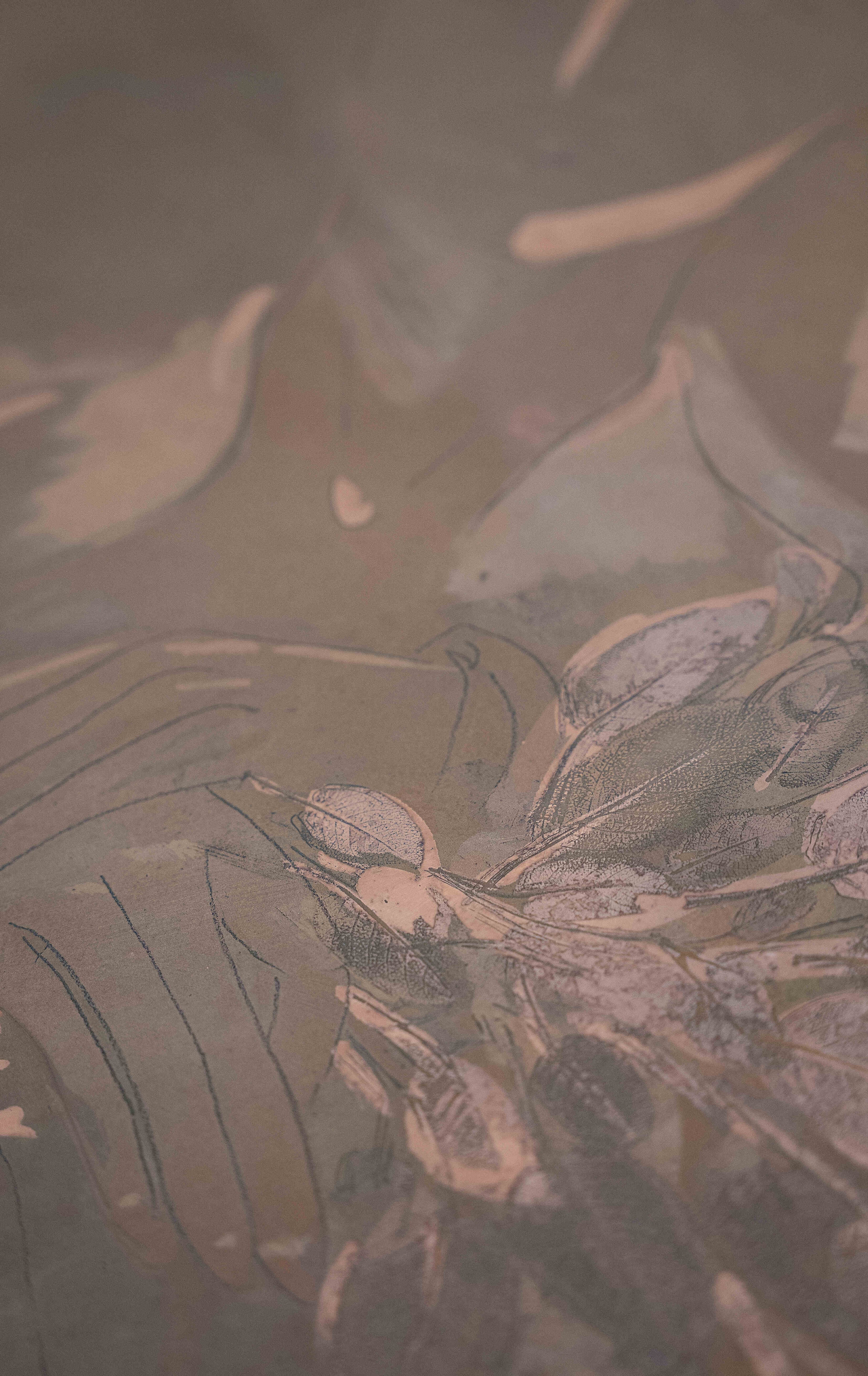 Close-up of copper plate by Donna Volta Newmen