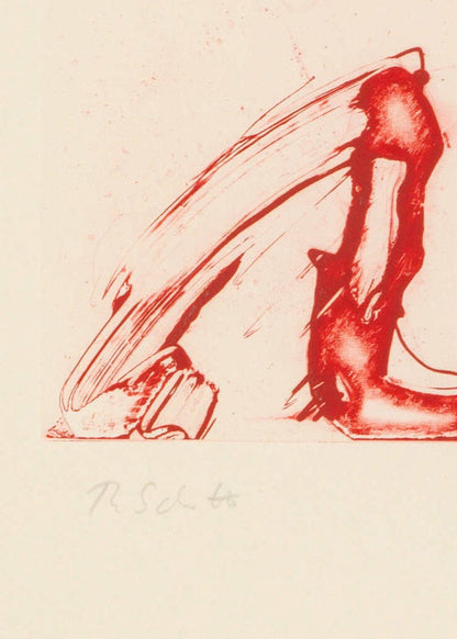 Signature on print by Thomas Schütte on warm paper 